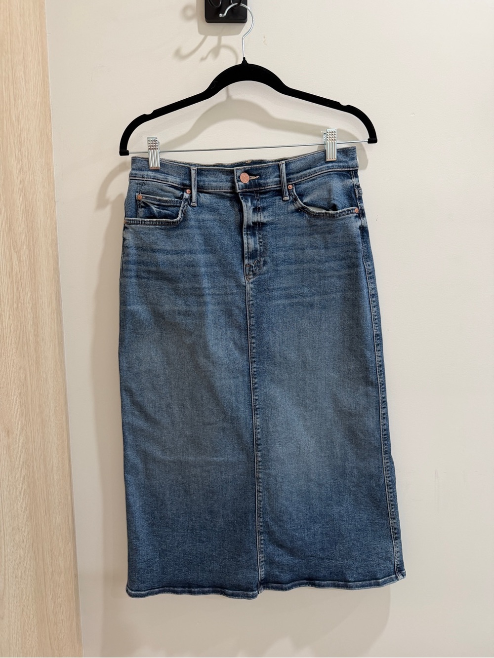 MOTHER Midi Denim Skirt